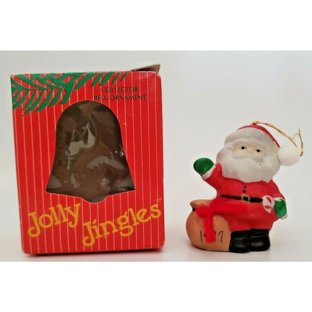 1987 B Of A Inc. Jolly Jingles Porcelain Santa Ornament U44